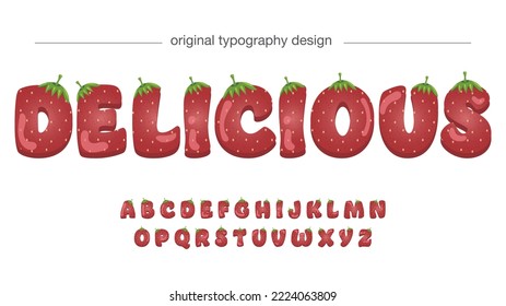 Strawberry cartoon 3d isolated letters