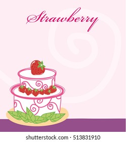 strawberry cartoon for background