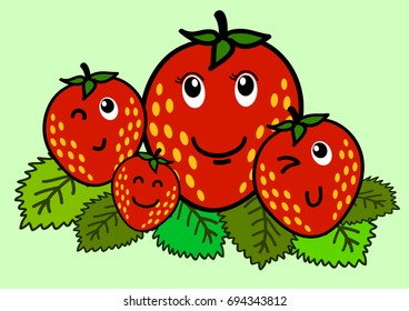Strawberry cartoon character 