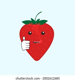 strawberry cartoon character graphic vector