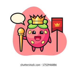 Strawberry cartoon as a king