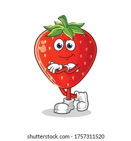 strawberry cartoon. mascot vector illustration