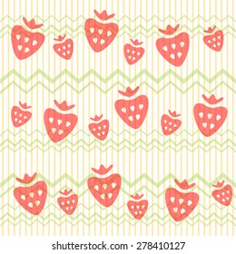 Strawberry cartoon seamless pattern
