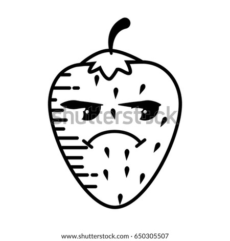 strawberry cartoon smiley fruit