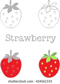 Strawberry to cartoon style bright color and stylized image Strawberry to gray color.
For menu, cards, symbol, logo, web