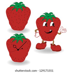 strawberry cartoon vector