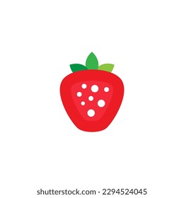 Strawberry cartoon vector icon on a white background
