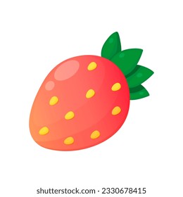 Strawberry cartoon vector, logo, design, childish