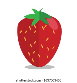 Strawberry cartoon vector with white background