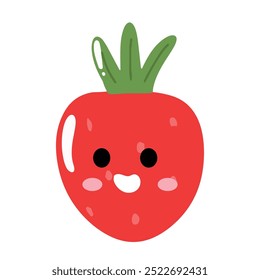 Strawberry character cartoon emotions element