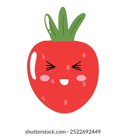 Strawberry character cartoon emotions element