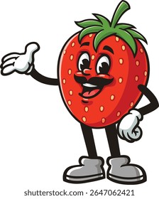 Strawberry character cartoon with mustache