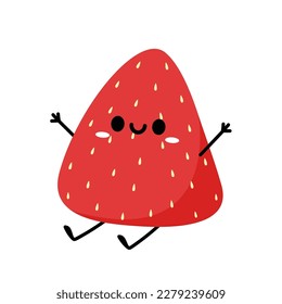 Strawberry character design. Strawberry on white background.