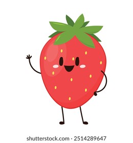 Strawberry character design. Strawberry on white background.