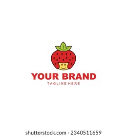 Strawberry character logo suitable for your food store