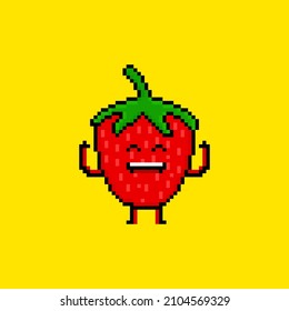 Erdbeercharakter in Pixelkunst