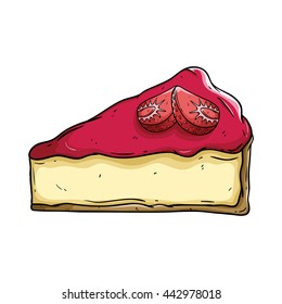 Strawberry cheese cake with outline