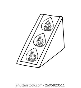 Strawberry cheese cake slice coloring page for kids. Trace and color strawberry cheese cake. Strawberry cake dessert clipart.
