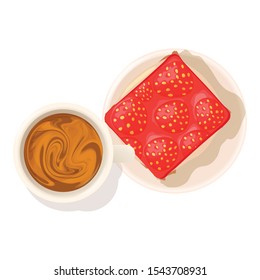 Strawberry cheesecake icon. Isometric illustration of strawberry cheesecake vector icon for web