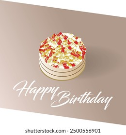 Strawberry cheesecake with lime, mint leaf topping, velvet birthday cake, cookies base, creamy cake, brown, coffee, chocolate, cream, grey layer background, sweet dessert, congratulate, birthday card
