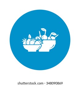 Strawberry and cherry icon. 