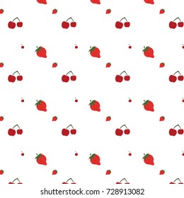 strawberry and cherry pattern vector