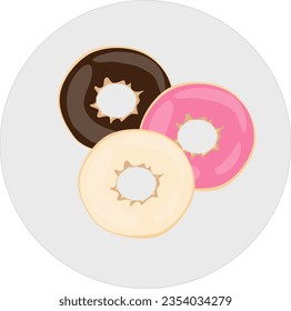 Strawberry, Chocholate, and vanilla doughnut