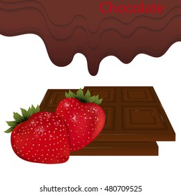 Strawberry chocolate, background. Vector illustration.