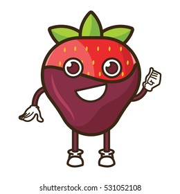 Strawberry Chocolate Character Vector Logo Design Element