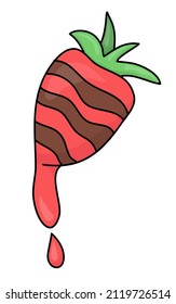 Strawberry in chocolate. colorful strawberry.