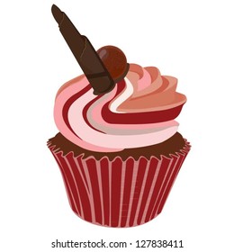 Strawberry chocolate cupcake