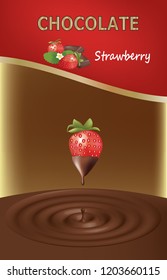 Strawberry chocolate design. vector illustration