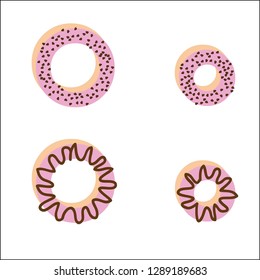 strawberry chocolate donut font concept with chocochip, delicious letter o, 3d rendering isolated on white background, tempting typography icing