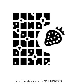 strawberry chocolate glyph icon vector. strawberry chocolate sign. isolated contour symbol black illustration