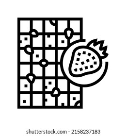 strawberry chocolate line icon vector. strawberry chocolate sign. isolated contour symbol black illustration