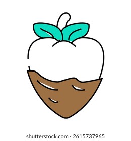 strawberry chocolate line icon vector. strawberry chocolate sign. isolated symbol illustration