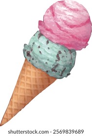 strawberry and chocolate mint ice cream