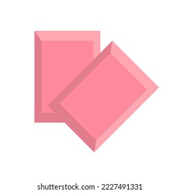 Strawberry Chocolate pieces. Pink Chocolate. Concept vector illustration.