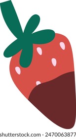 Strawberry With Chocolate Vector Illustration