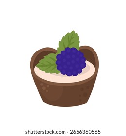 Fresa, chocolate, icono de pastel de frutas