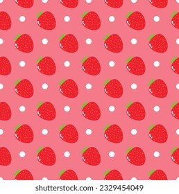 strawberry and circle fabric pattern 
