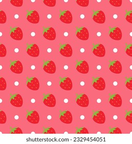 strawberry and circle fabric pattern 