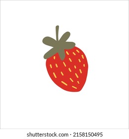 Erdbeerklammer, Erdbeersymbol, Vektoreps10 , skandinavische Beerklammer, Erdbeerklammer, Kinder tragen Druckaufdruck