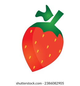 strawberry clip art is suitable for fruit advertisements and lessons for children template vector eps 10