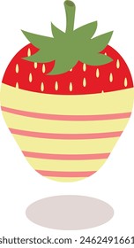 Strawberry Coated Chocolate Vector Illustration. with Flat Cartoon Style.