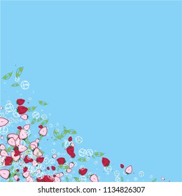Strawberry cocktail with ice cubes summer background