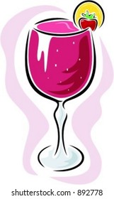 Strawberry cocktail. Vector illustration