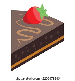 Strawberry cocoa cake icon isometric vector. Chocolate festival. Dark bakery