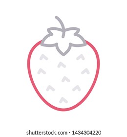 strawberry color line vector icon