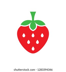 Strawberry - colored icon on white background vector illustration for website, mobile application, presentation, infographic. Natural food concept sign. Graphic design element. 